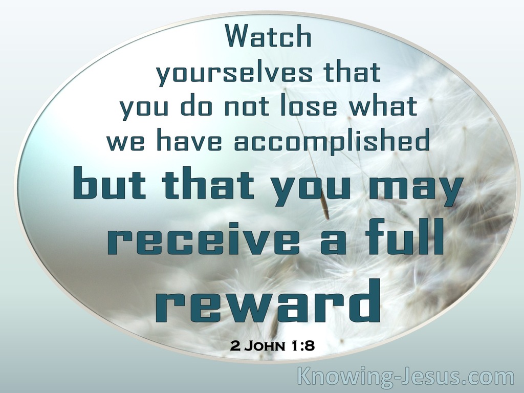 2 John 1:8 Watch Yourselves (aqua)